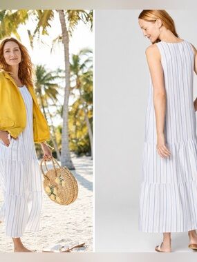 j jill tiered linen dress J.Jill | A wise man once said, You're going to need these versatile summer dresses in your wardrobe. And he was right!